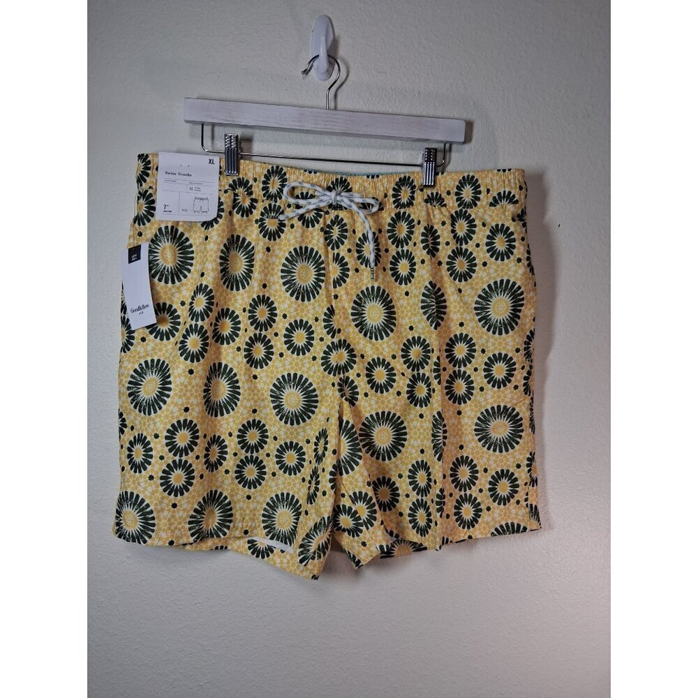 NWT Goodfellow Swim Trunks Board Shorts Summer Beach Pool Yellow Men's Size XL